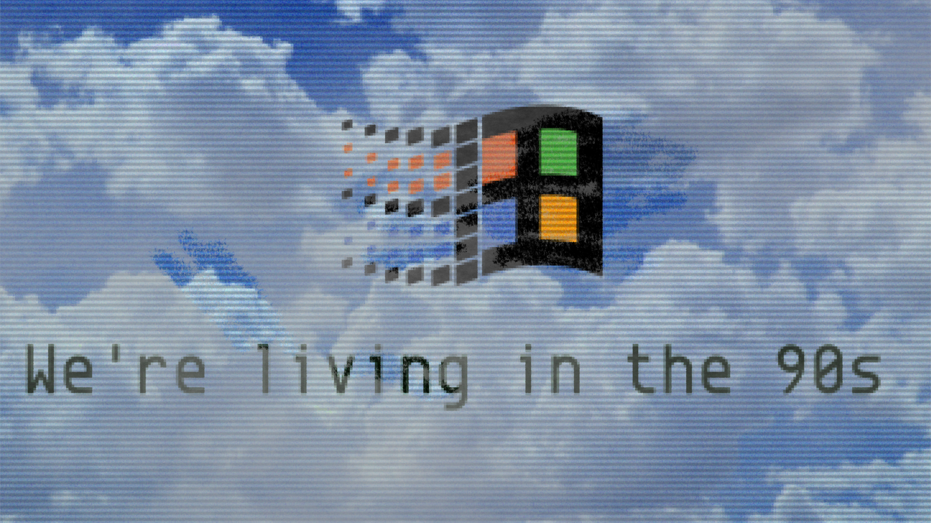 Retro screen with pastel neon glow